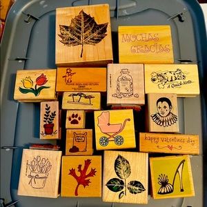 Rubber stamps , fall items,  jars